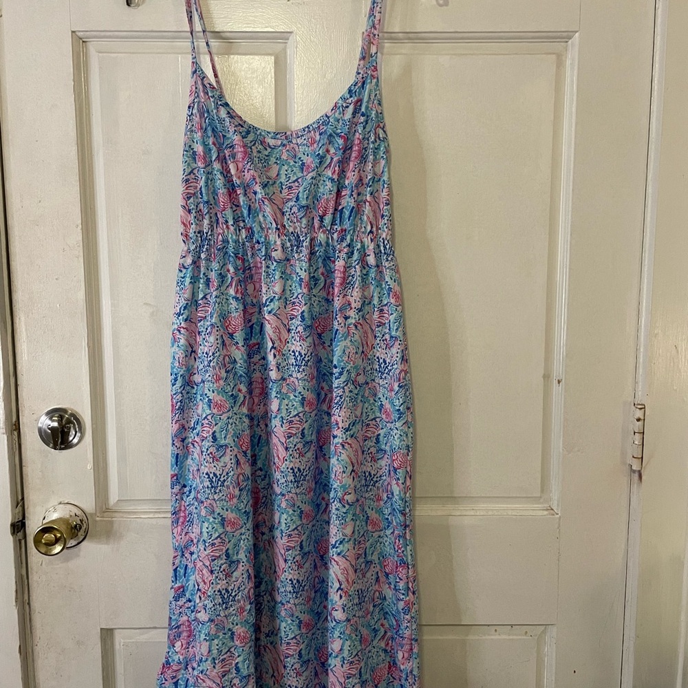 Sweet southern smocks seashell print sundress medium